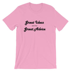 Great Ideas starts from Great Advice Short-Sleeve Unisex T-Shirt-Chester PARC