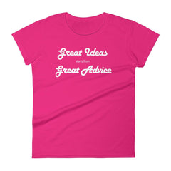 Great Ideas starts from Great Advice Women's short sleeve t-shirt-Chester PARC