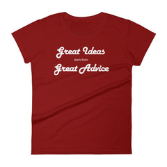 Great Ideas starts from Great Advice Women's short sleeve t-shirt-Chester PARC