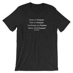 Purpose Black Heather Short-Sleeve Unisex T-Shirt-Chester PARC